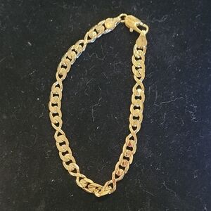 Gold Tone Cuban Link Bracelet